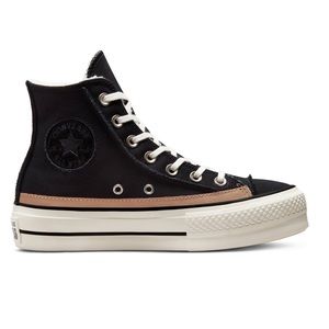 EUC Worn Once. Chuck Taylor All Star Raw Edge Platform Black& Tan